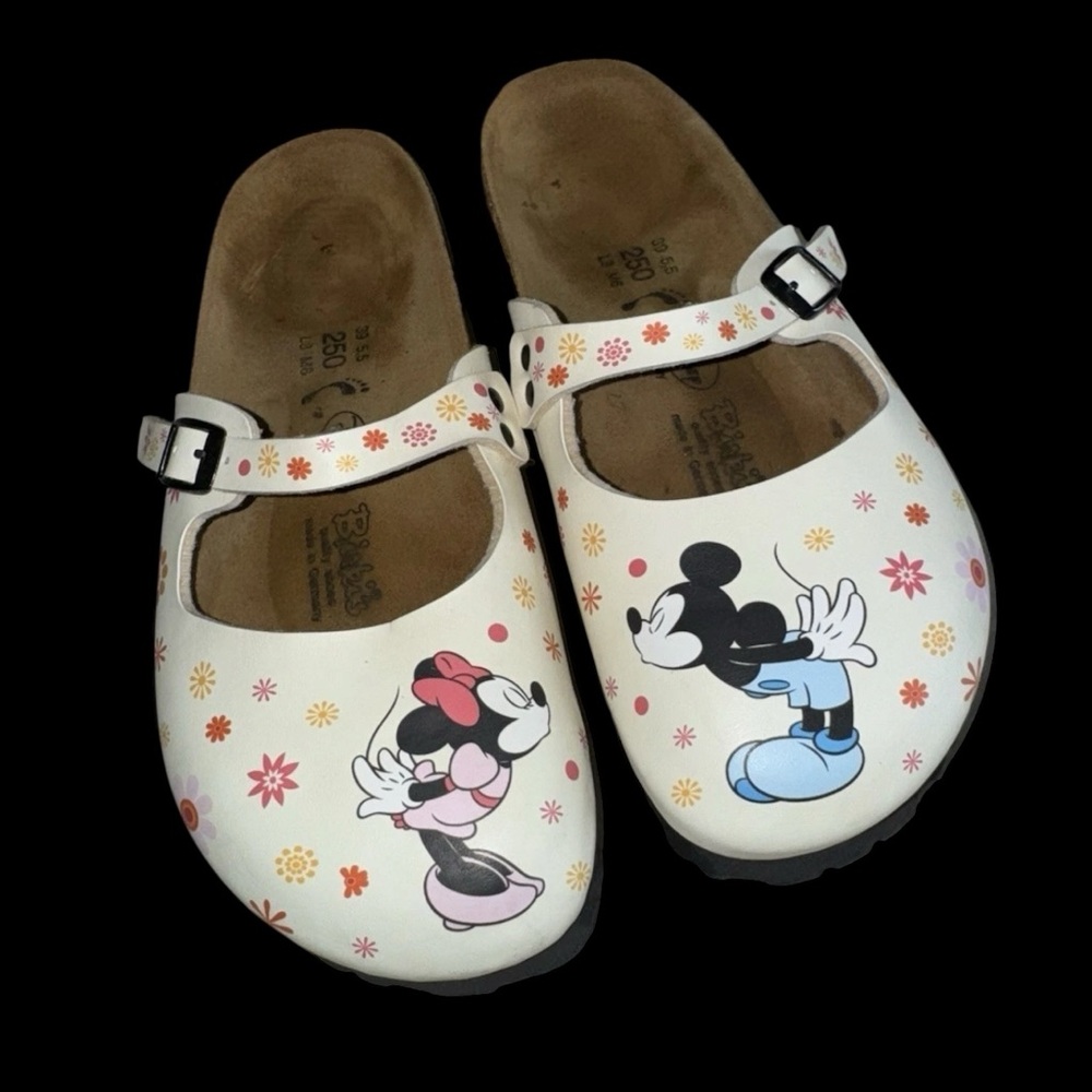 Disney Birkies with Mickey and Minnie Design White L8 M6